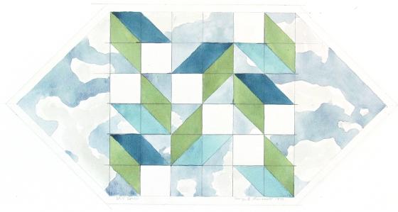 Sky Grid, with Pencil, 10.25” X 20”, Not Arches Paper, 1977
